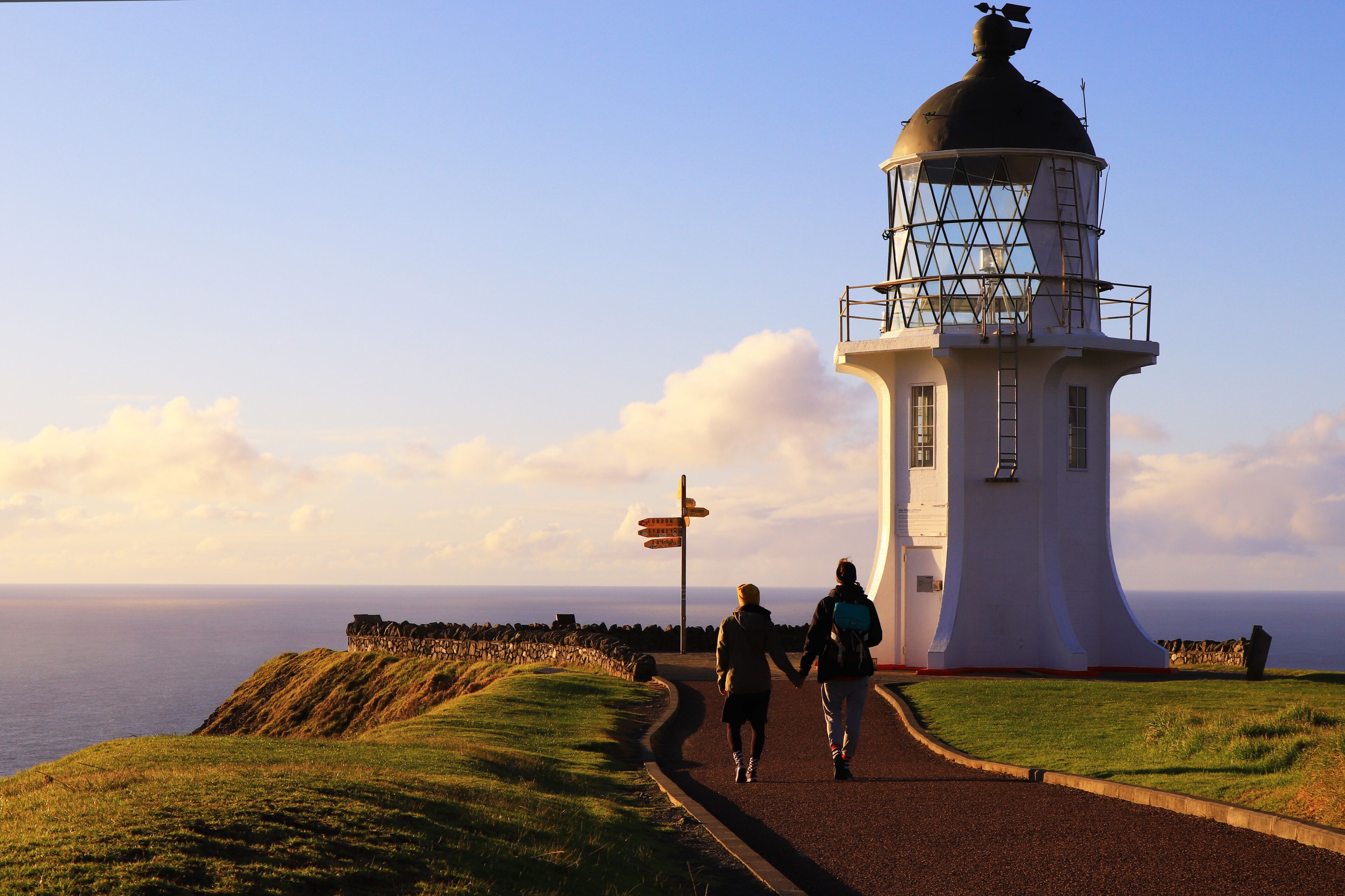 Cape Reinga lighthouse, Far North, New Zealand,Northland, sunset