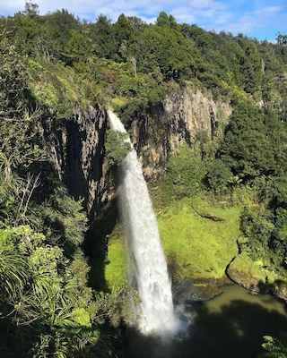 Stunning 33m long Bridal Veil Falls! Just a short drive from Raglan Beach.