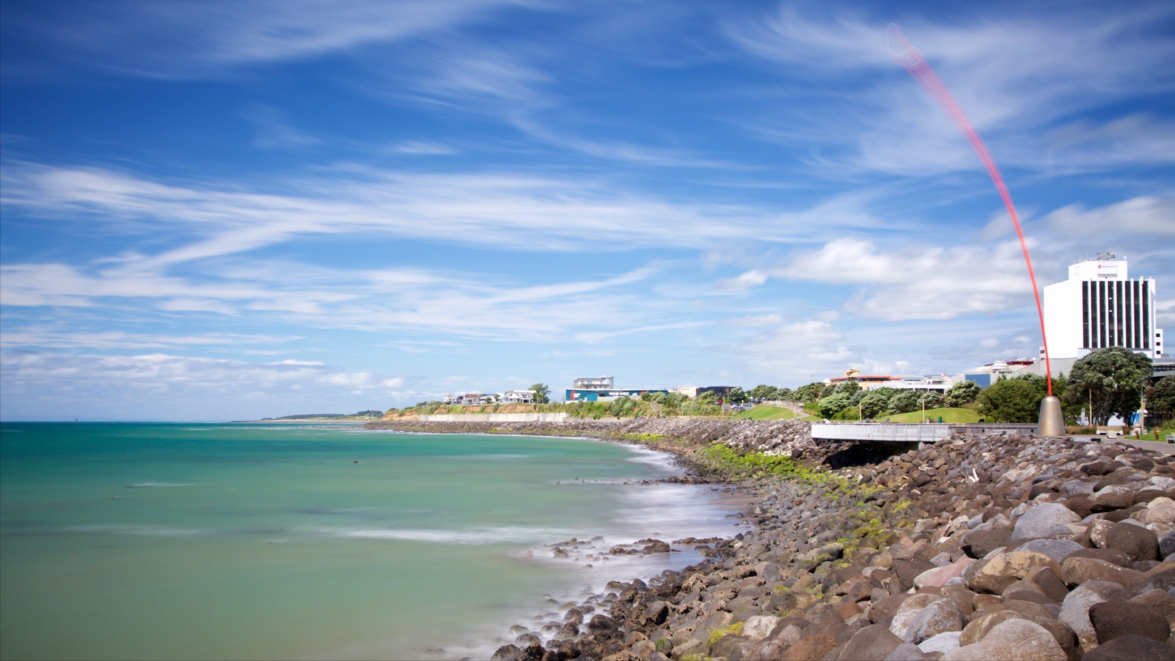 Wind Wand showing a bay or harbor and a pebble beach