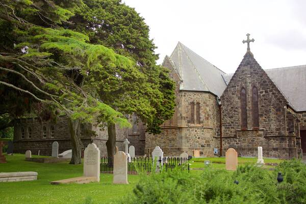 Saint Mary\'s Church showing a church or cathedral, heritage architecture and a cemetery