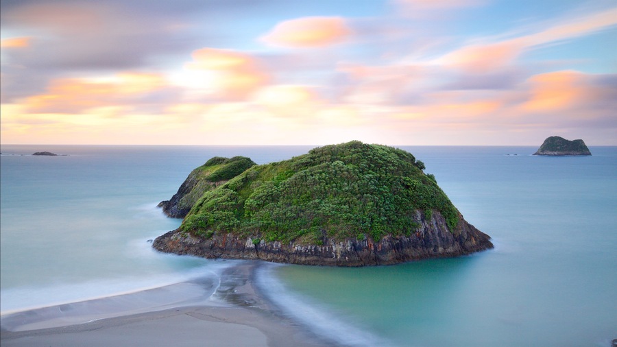 Sugar Loaf Marine Reserve showing a bay or harbour, a sunset and island images