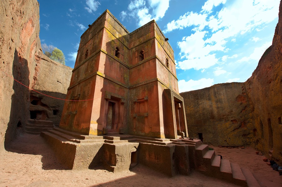 Unique rock-hewn Church of St. George, Lalibela, Ethiopia.
