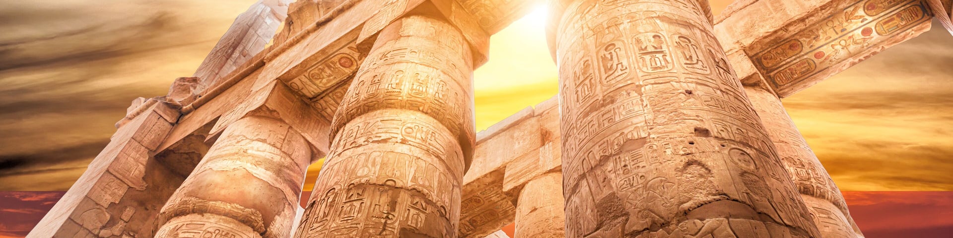 Great Hypostyle Hall and clouds at the Temples of Karnak