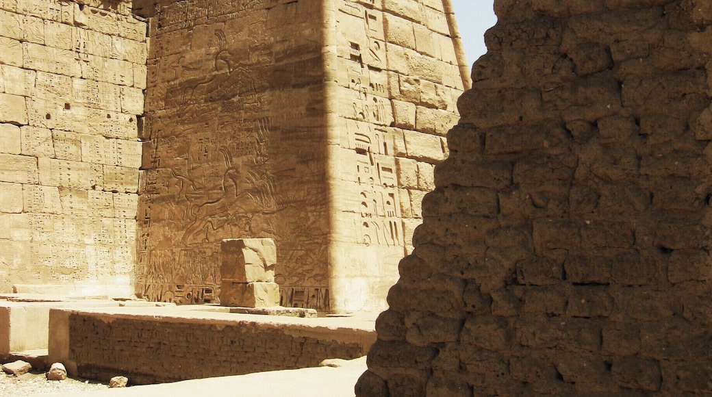 Ramses III built his grand mortuary temple on the west bank of the Nile. #architecture