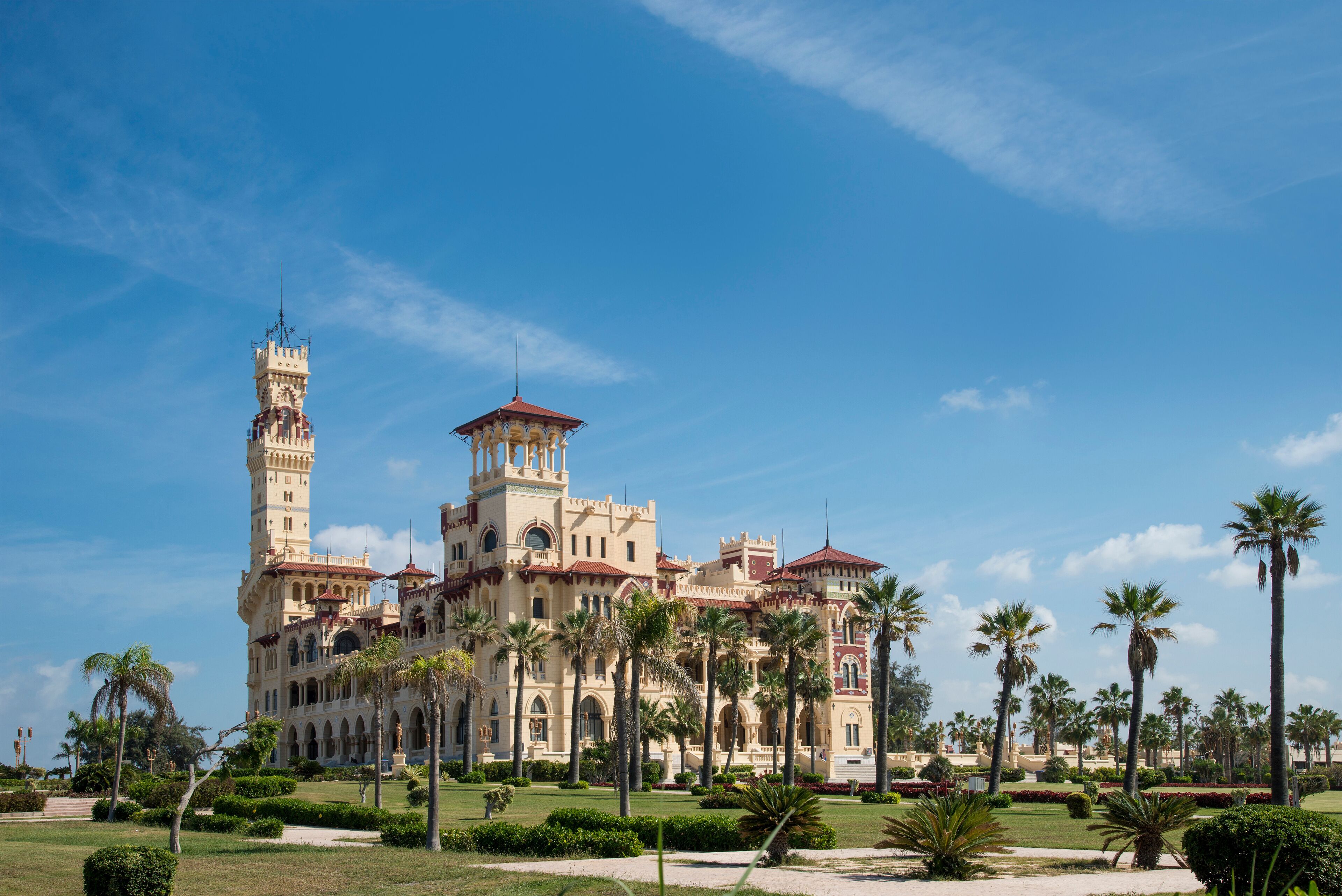 Panoramic view of the Montazah palace in Alexandria Egypt
