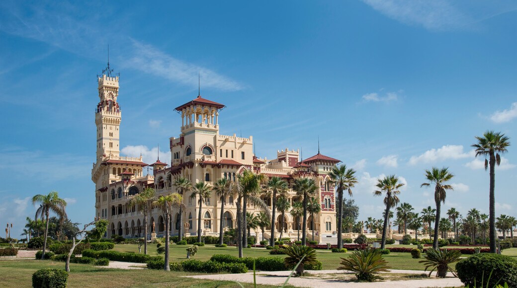 Panoramic view of the Montazah palace in Alexandria Egypt