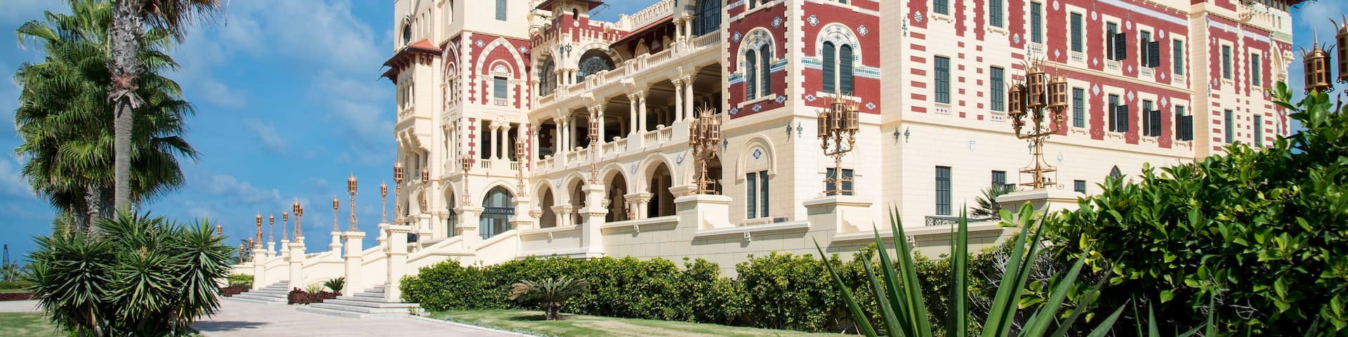 panoramic view of the Montazah palace in Alexandria Egypt