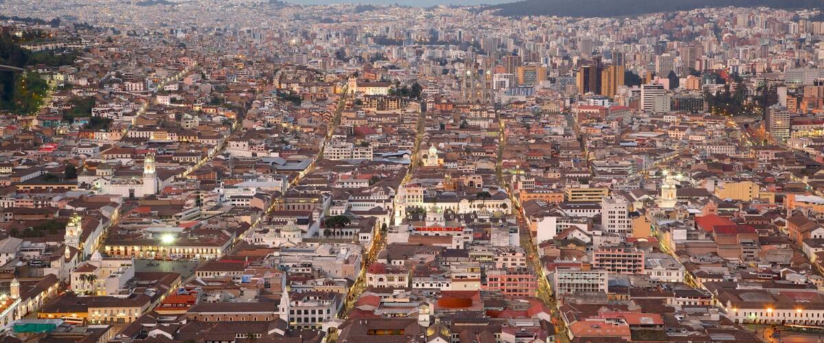 El Panecillo which includes a city