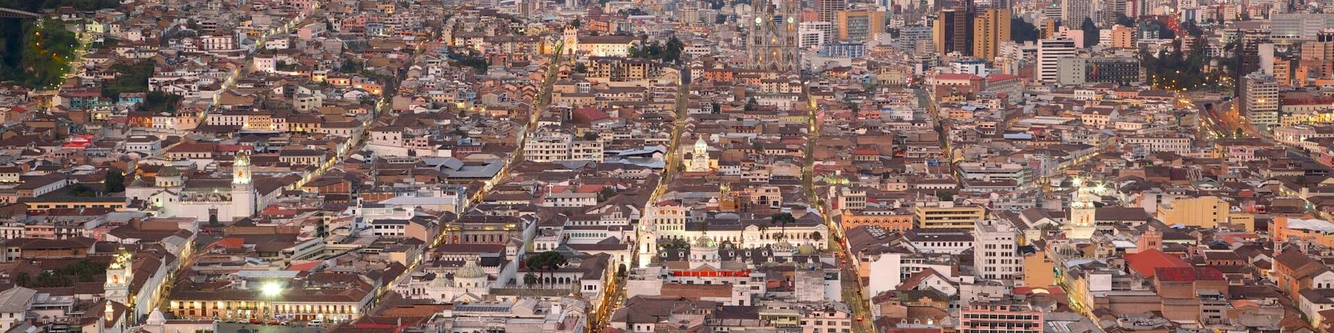 El Panecillo which includes a city