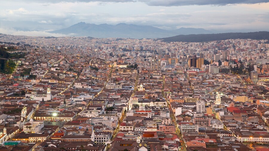 El Panecillo which includes a city
