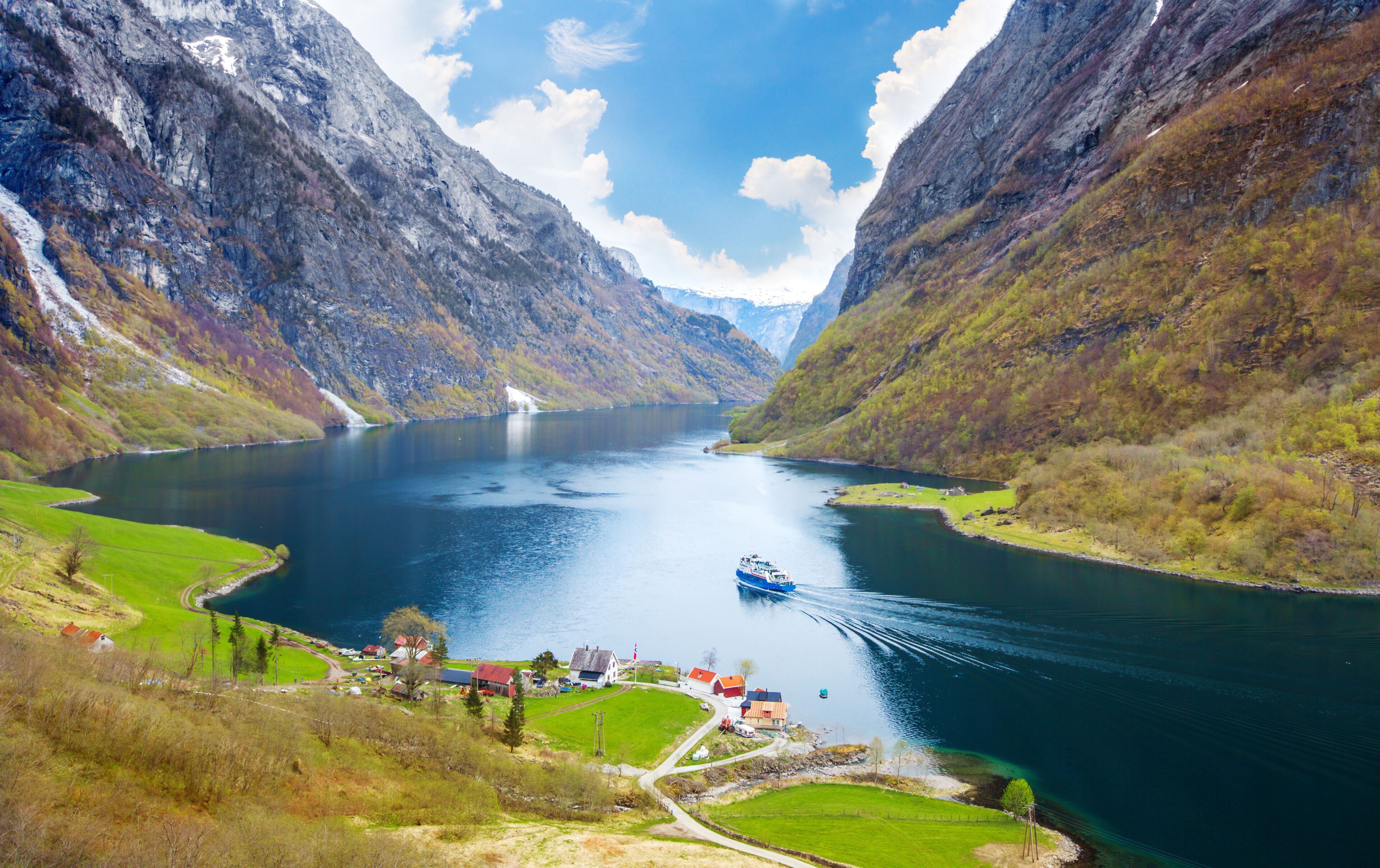 Naeroyfjord - fjord landscape in Sogn og Fjordane region.