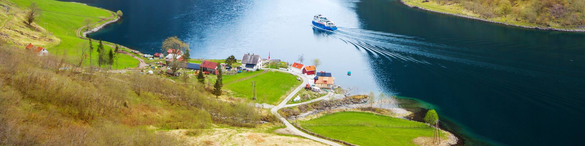 Naeroyfjord - fjord landscape in Sogn og Fjordane region.