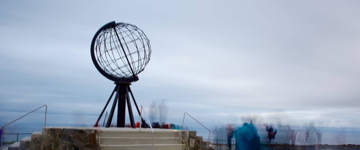 North Cape toont vergezichten en een monument