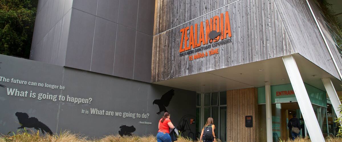 Zealandia which includes signage as well as a couple