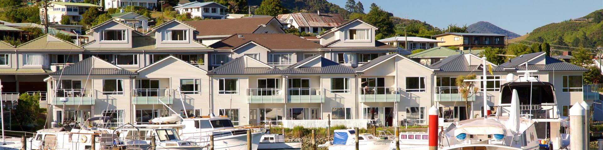 Picton Harbour which includes a bay or harbor, a marina and a coastal town