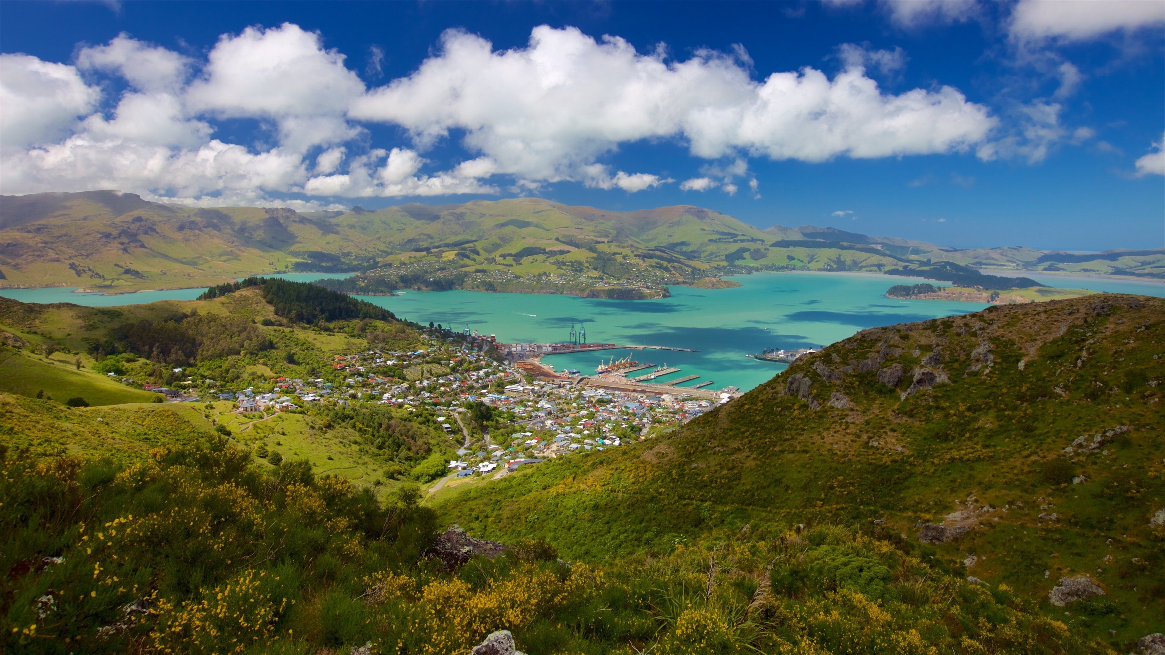 Mount Cavendish showing a bay or harbour, tranquil scenes and a lake or waterhole
