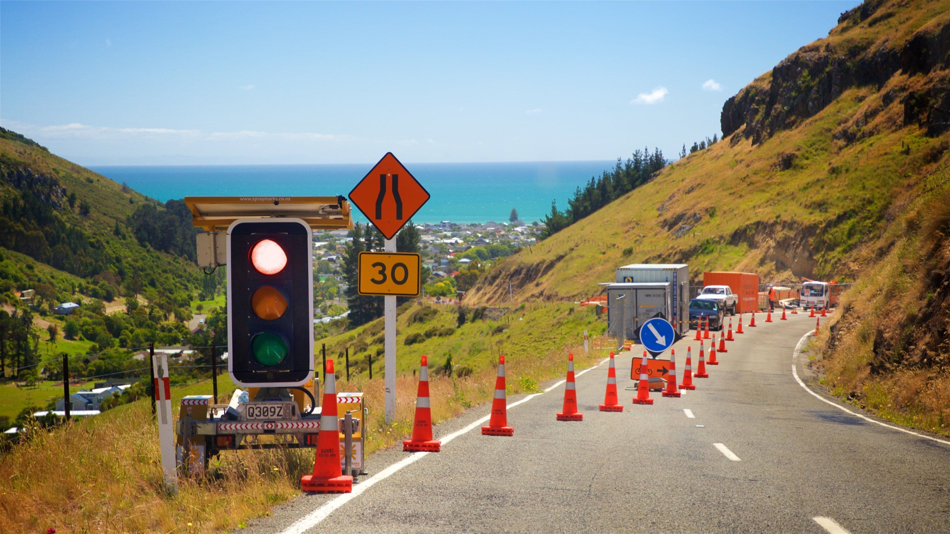 Mount Cavendish featuring signage, general coastal views and tranquil scenes