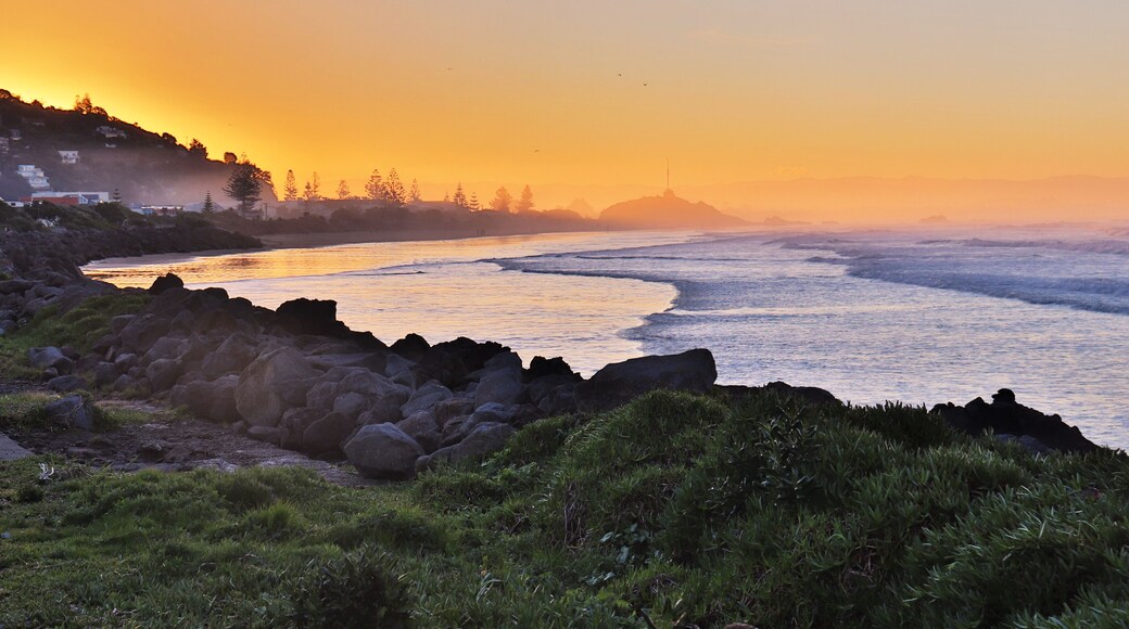 Sun setting on Sumner Beach, Christchurch, New Zealand, Shutterstock ID 1185853930, Purchase Order: -