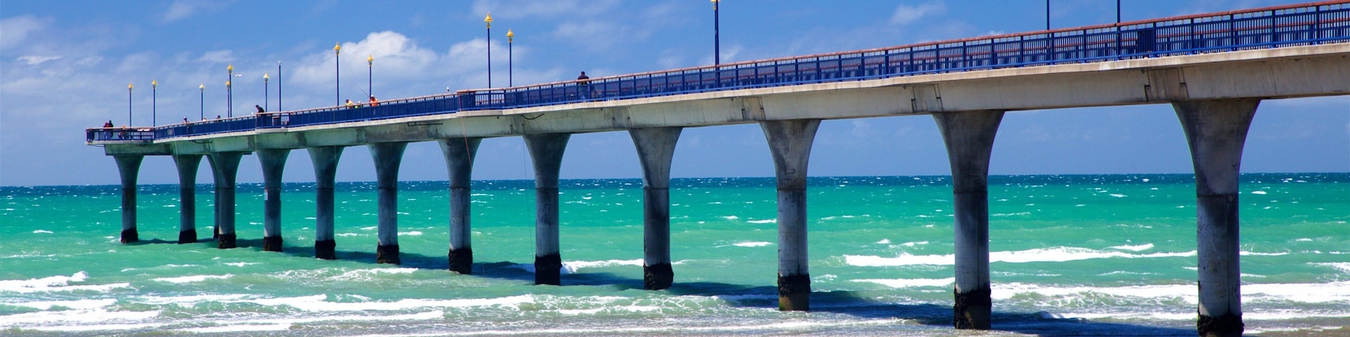 New Brighton Beach featuring a beach and general coastal views as well as children