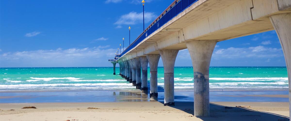 New Brighton Beach which includes a beach and general coastal views