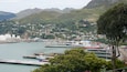 Lyttelton Harbour showing a marina, a bay or harbour and mountains