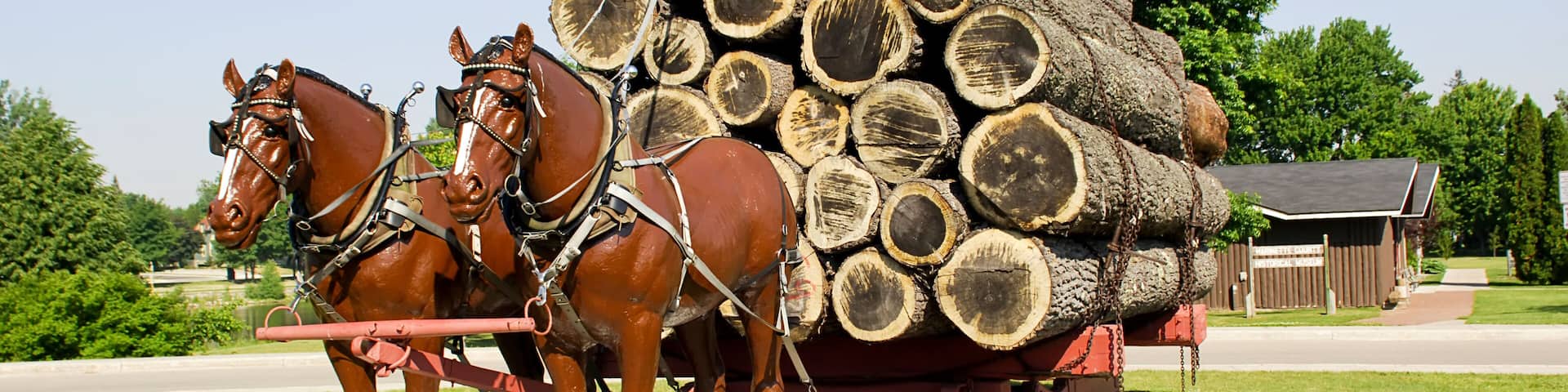 Dedication to the logging industry at Marinette County Historical Museum Marinette Wisconsin WI