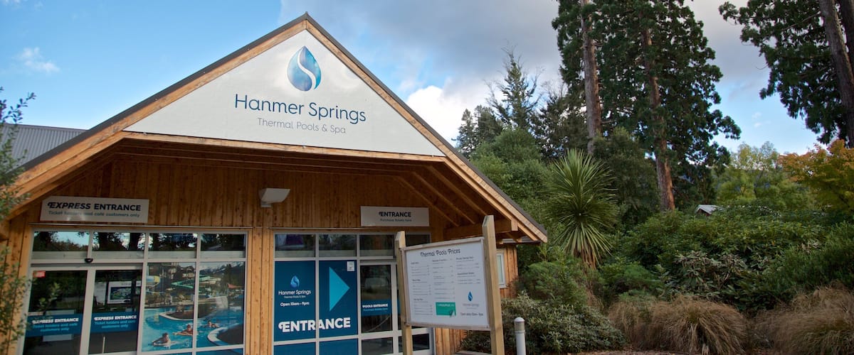 Hanmer Springs Thermal Reserve which includes signage