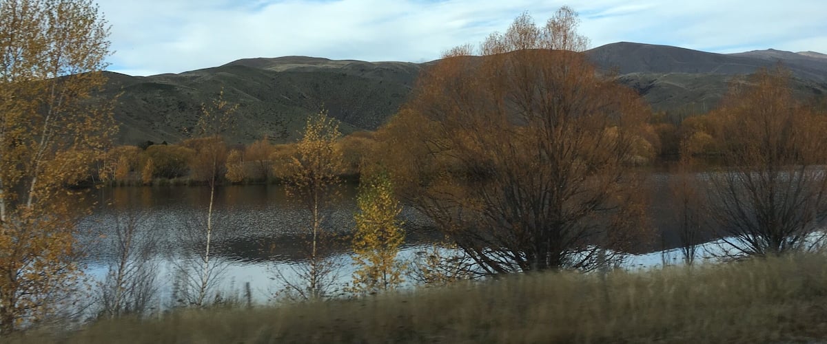 As you drive by Twizel you can get a look at this fabulous lake with beautiful fall colors