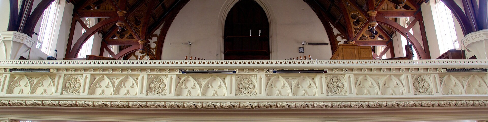 First Church of Otago showing a church or cathedral and interior views