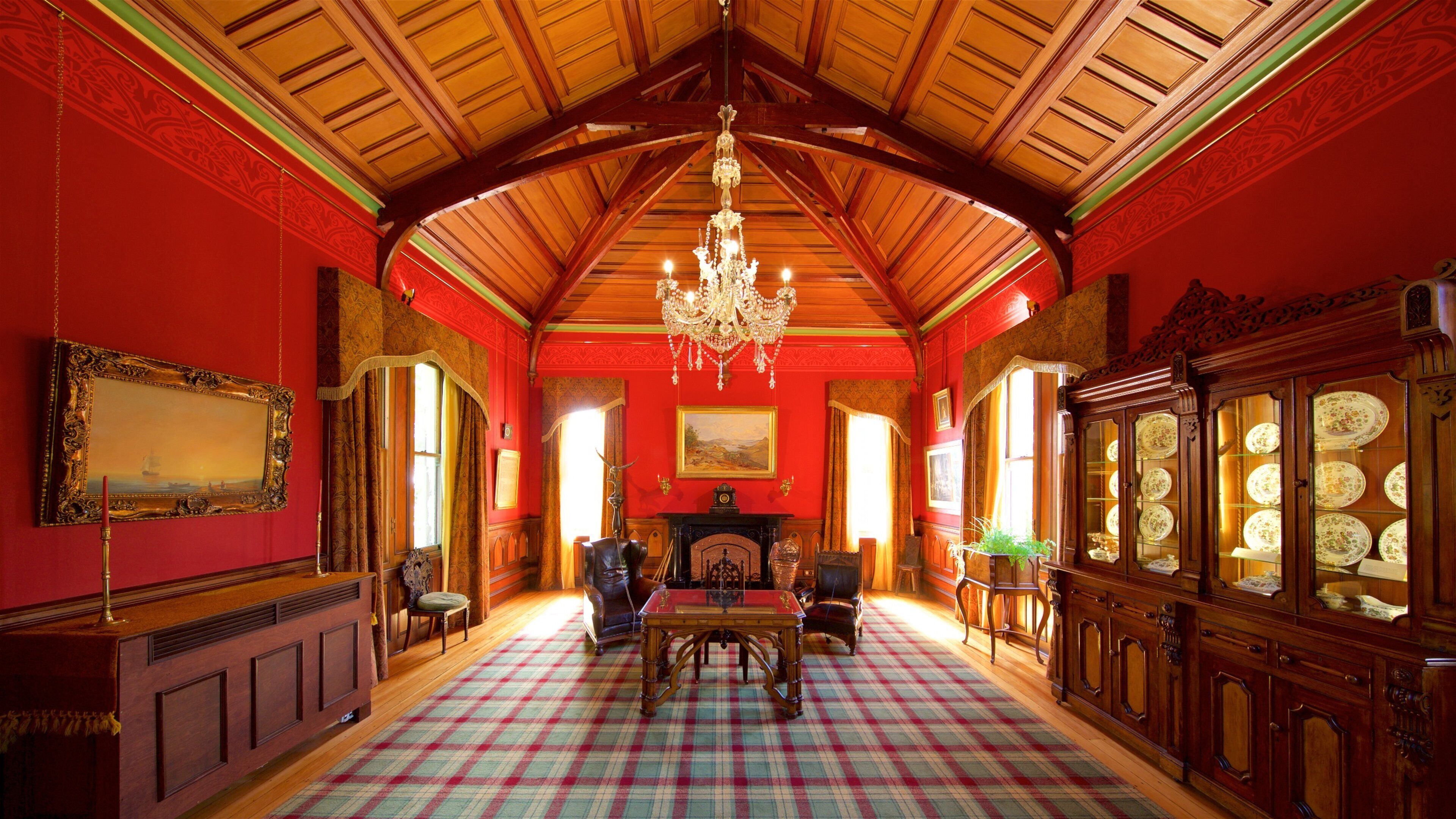 Larnach Castle featuring interior views and heritage architecture