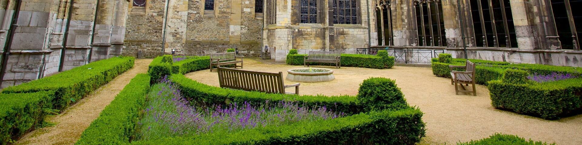 Basilica of Our Lady showing heritage elements, heritage architecture and a square or plaza