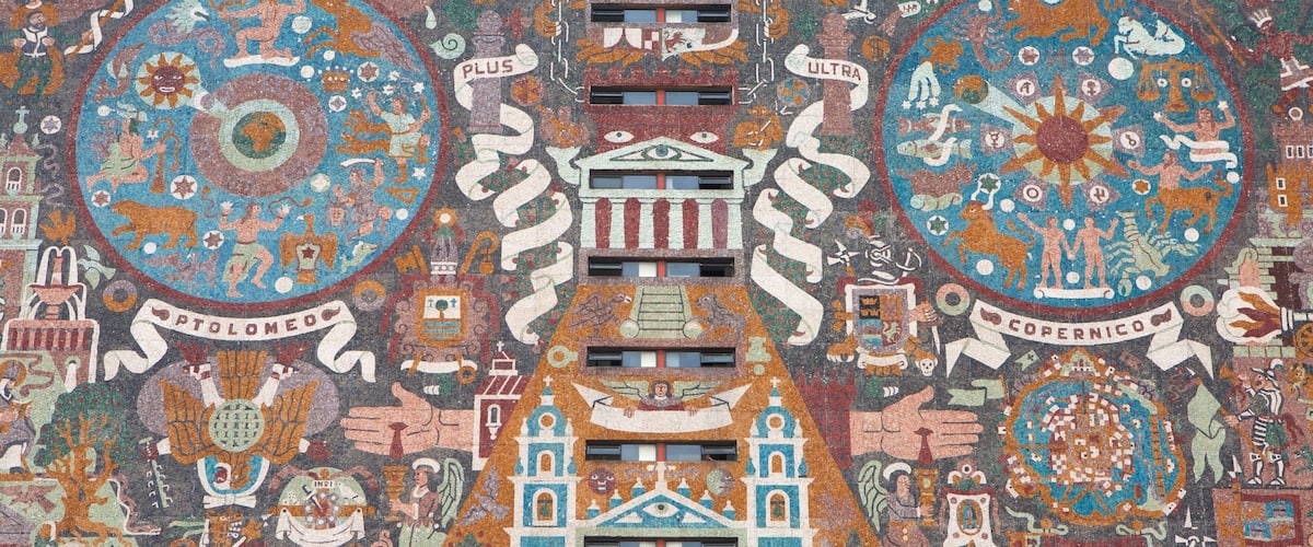 National Autonomous University of Mexico which includes outdoor art