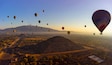 Sunrise on hot air balloon over the Teotihuacan pyramid