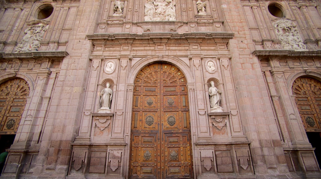 Morelia Cathedral showing heritage architecture and a church or cathedral