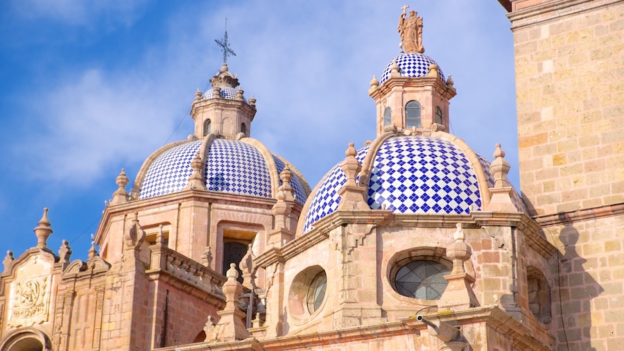 Morelia Cathedral featuring a church or cathedral and heritage architecture
