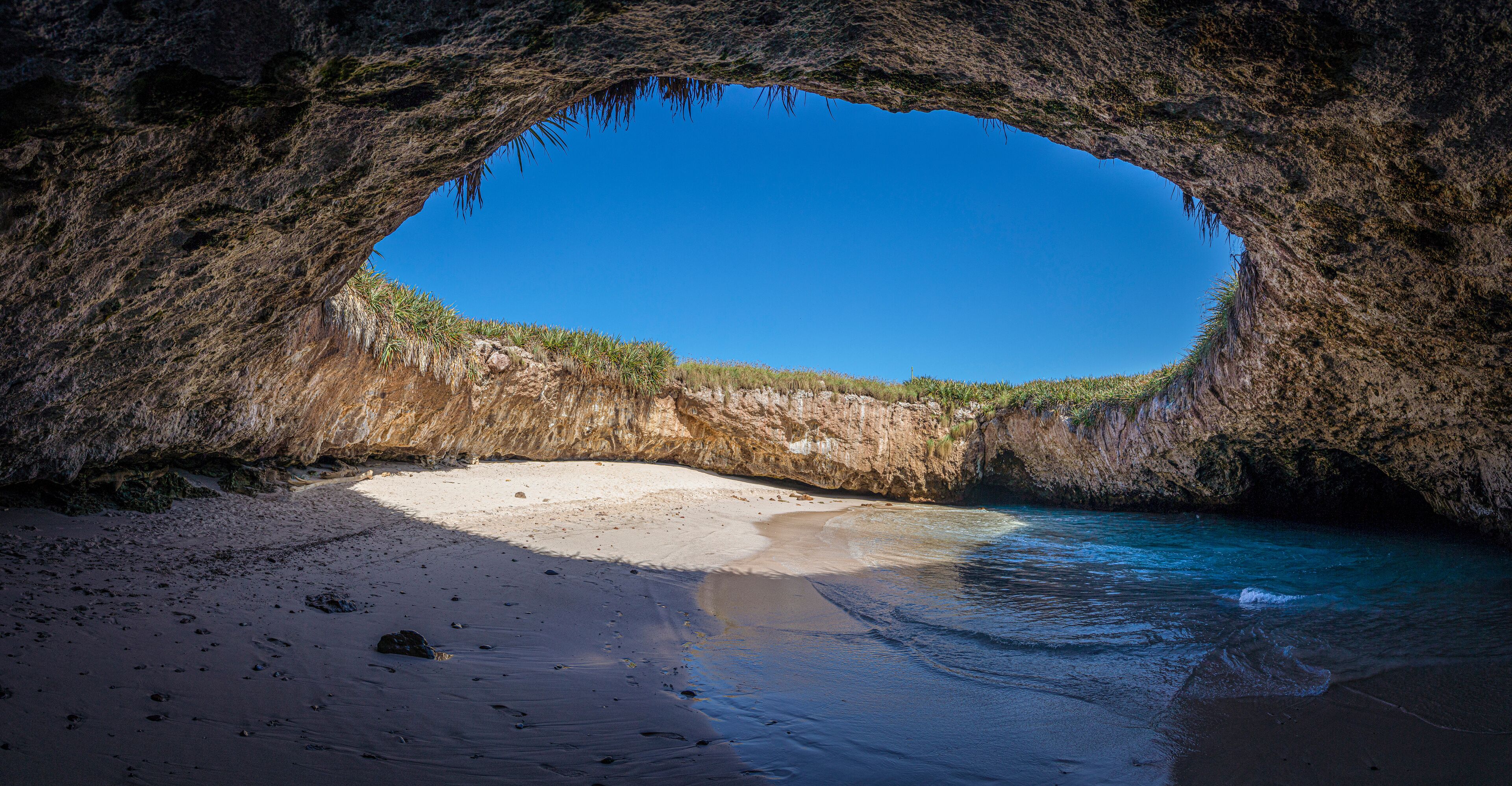 Hidden beach in the Marietas Islands at the mexican Pacific