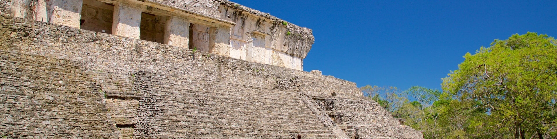 Pre-Hispanic City and National Park of Palenque featuring heritage architecture and a garden