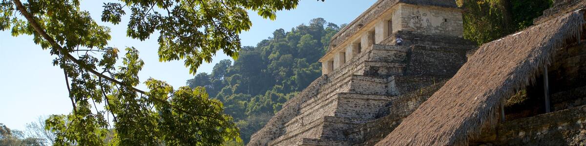 Pre-Hispanic City and National Park of Palenque which includes a garden and heritage architecture as well as a small group of people