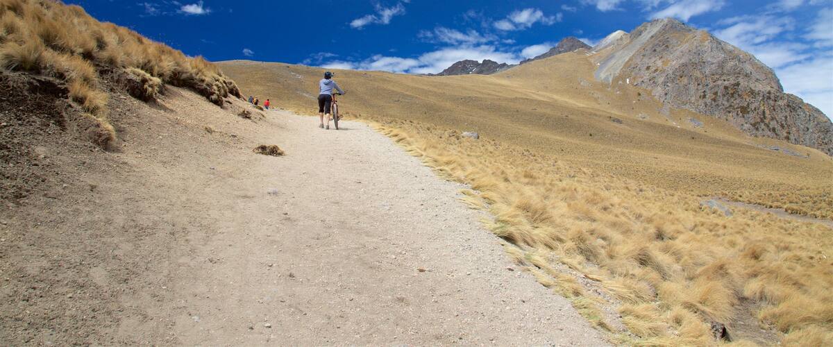 Nevado de Toluca National Park toont vredige uitzichten en ook een vrouw