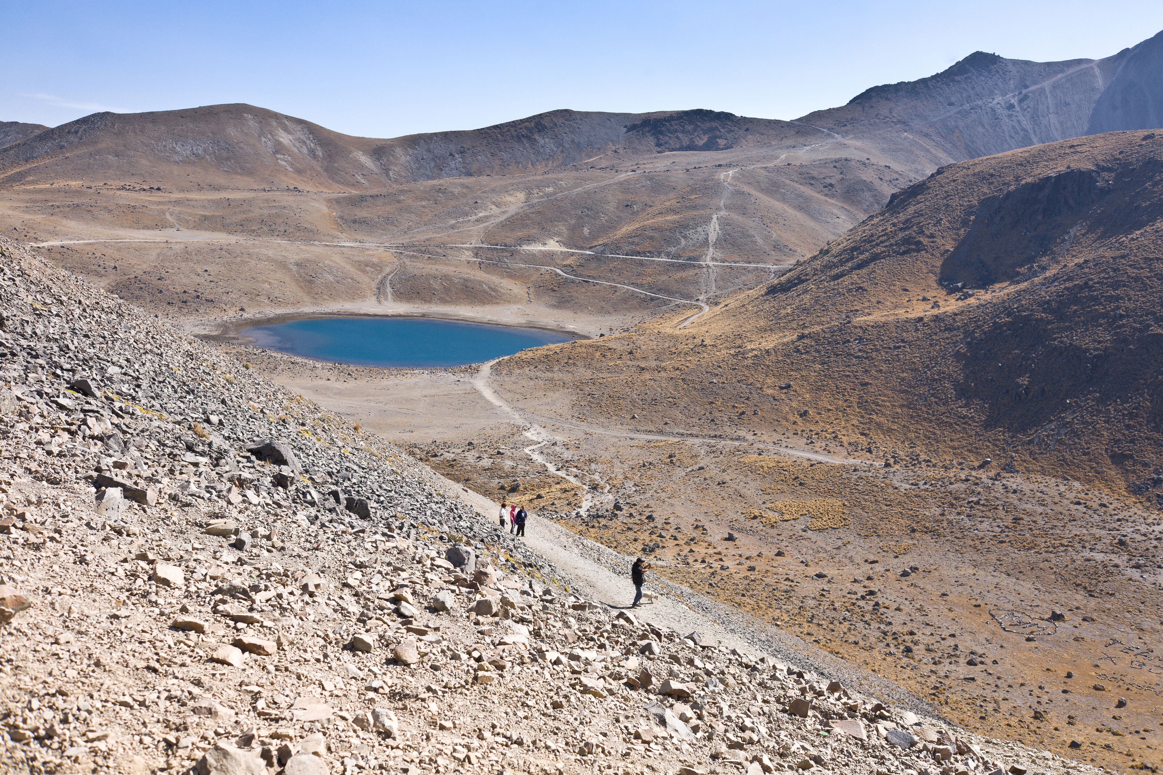 Volcano Nevada de Toluca with lakes inside crater in Mexico