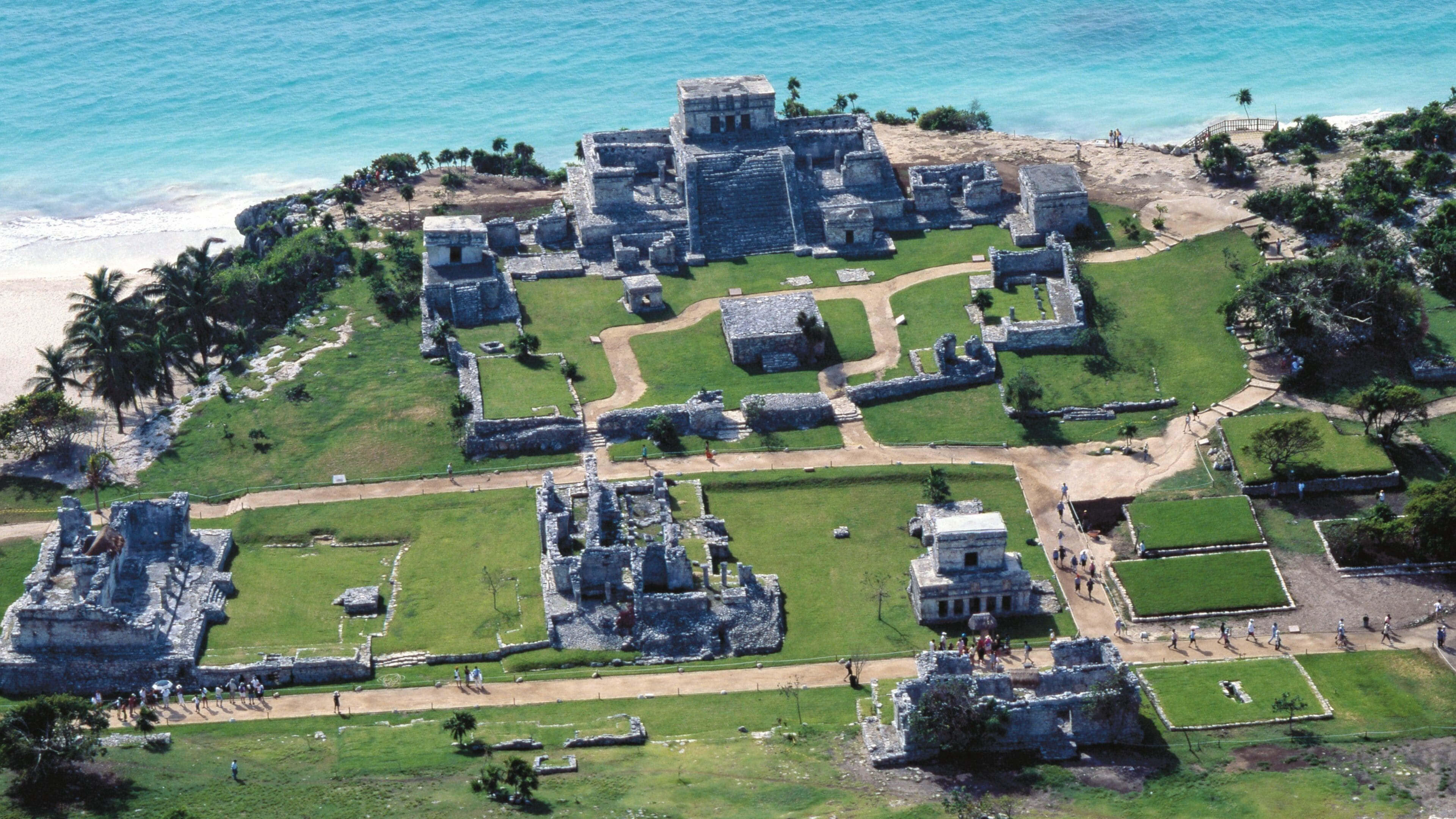 Tulum National Park featuring building ruins, general coastal views and heritage architecture