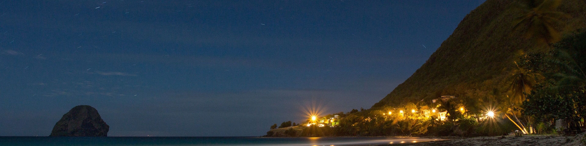 Rocher du diamant la nuit, en pose longue