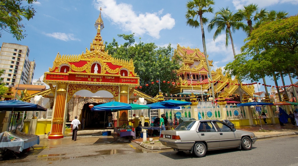 Templo Budista de Dhammikarama Burmese que inclui um templo ou local de adoração, arquitetura de patrimÎnio e aspectos religiosos