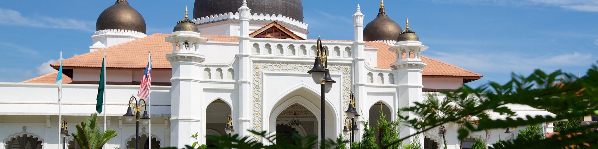 Mesquita de Kapitan Keling mostrando uma mesquita, elementos religiosos e arquitetura de patrimônio