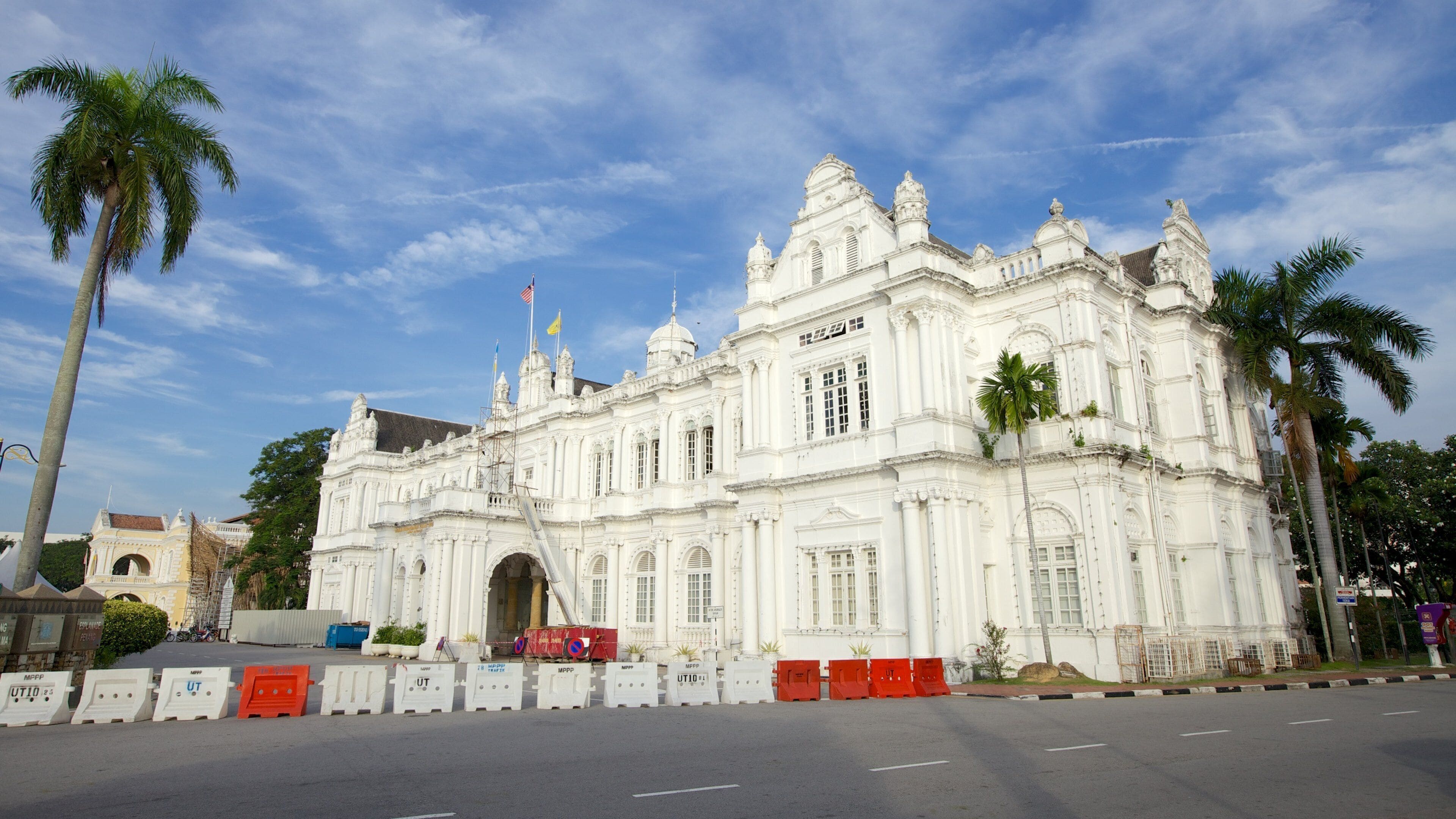 Penang City Hall showing heritage architecture and an administrative building