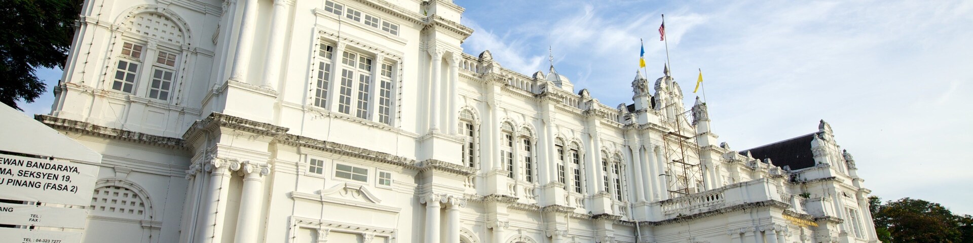 Penang City Hall showing an administrative buidling and heritage architecture