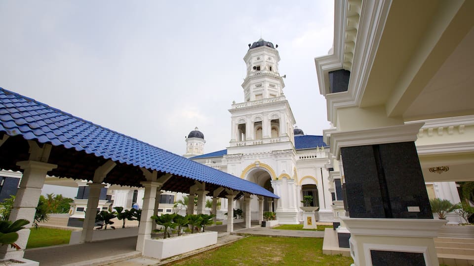 Johor Bahru featuring a mosque and heritage architecture