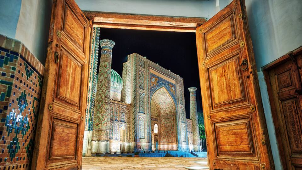 Registan Square in the City Center of Samarkand in Uzbekistan