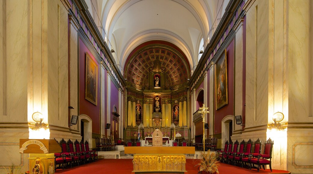 Montevideo Cathedral featuring religious elements, interior views and a church or cathedral