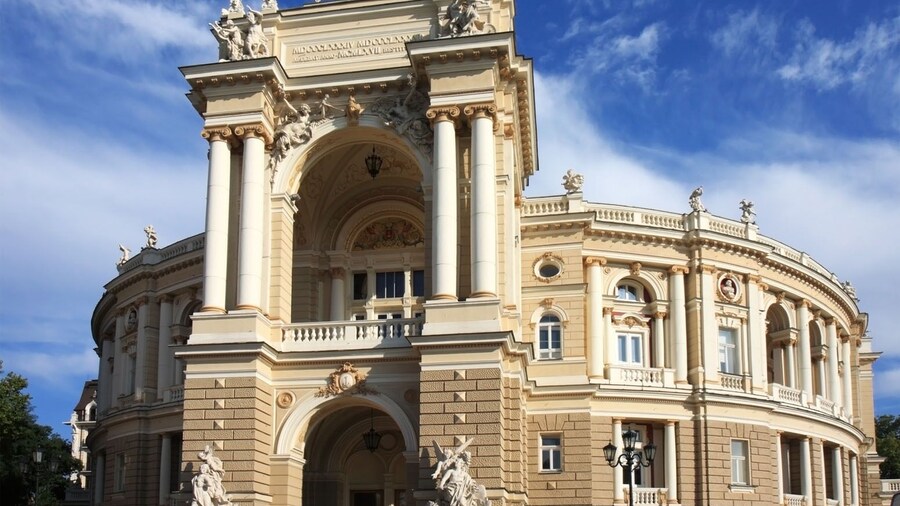 Old opera house built in the 19th century. Odessa, Ukraine.